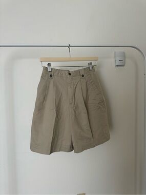 Liz Claiborne Khaki Pleated Bermuda Shorts